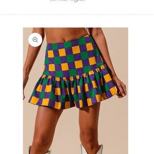 Mardi Gras Checkered Women's Skort